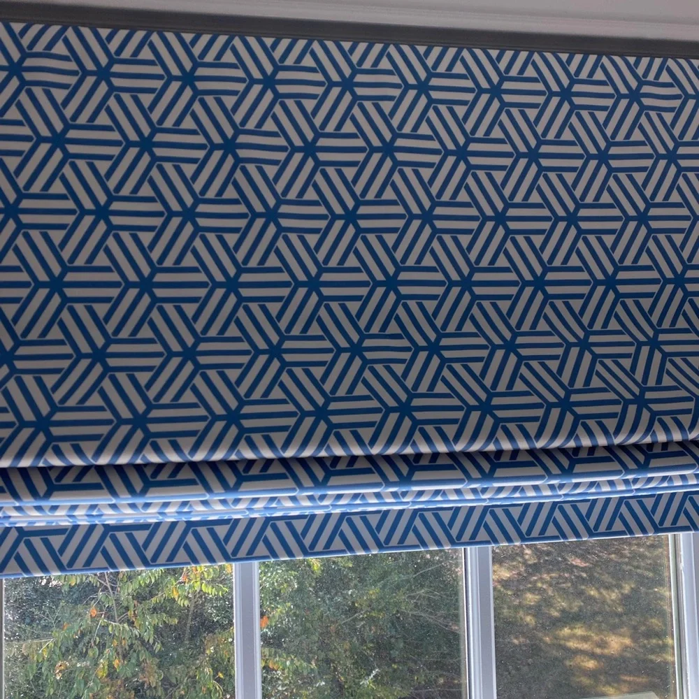 Custom cordless Roman shades